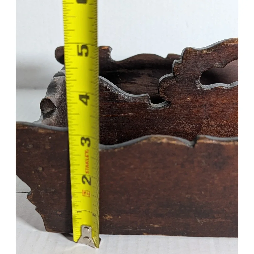 Antique/Vintage Hand-Carved Wooden Double Compartment Box